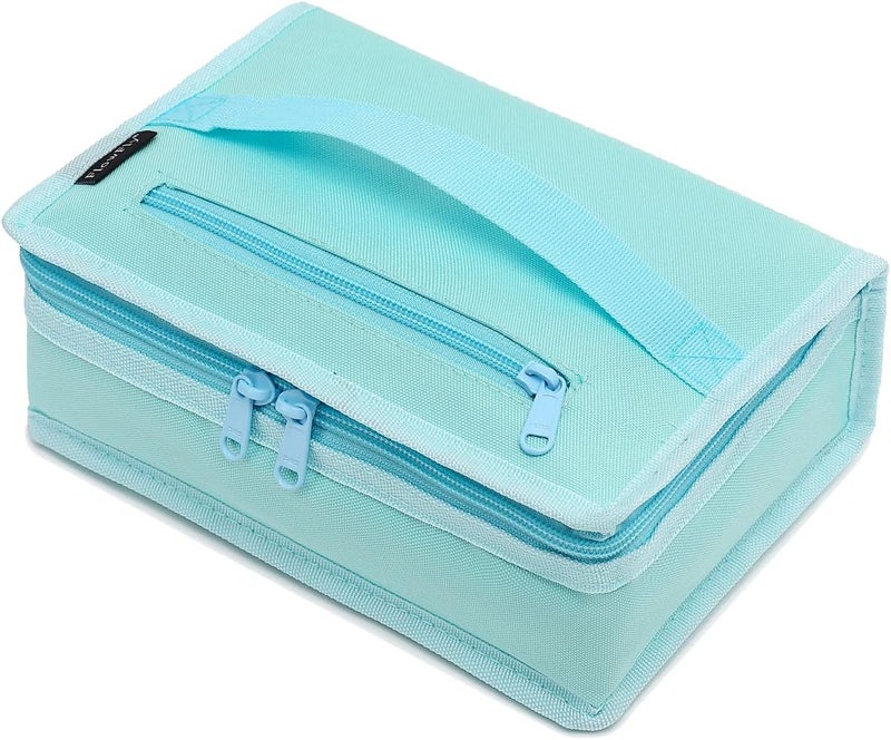 FlowFly Small Insulated Lunch box Portable Soft Bag Mini Cooler Thermal Meal Tote Kit with Handle for Work & School, Light Blue - Image 1