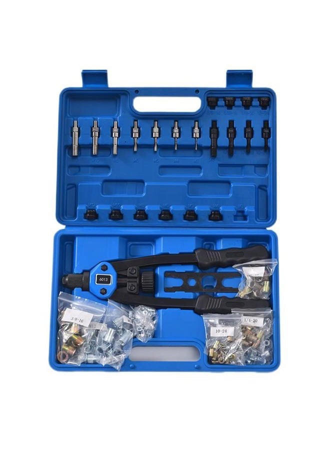 LSLANSOON Rivet Nut Tool Set, 13” Rivnut Tool Kit with 11 Metric and SAE Mandrels, 150Pcs Rivet nut Assortment Kit, and Rugged Carrying Case - Image 1