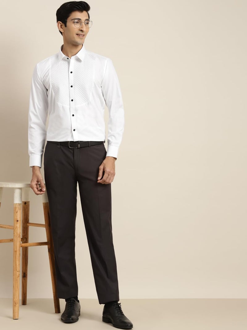 Hancock Store Hancock Men White Pure Cotton Slim Fit Formal Shirt(5444White40) - Image 5