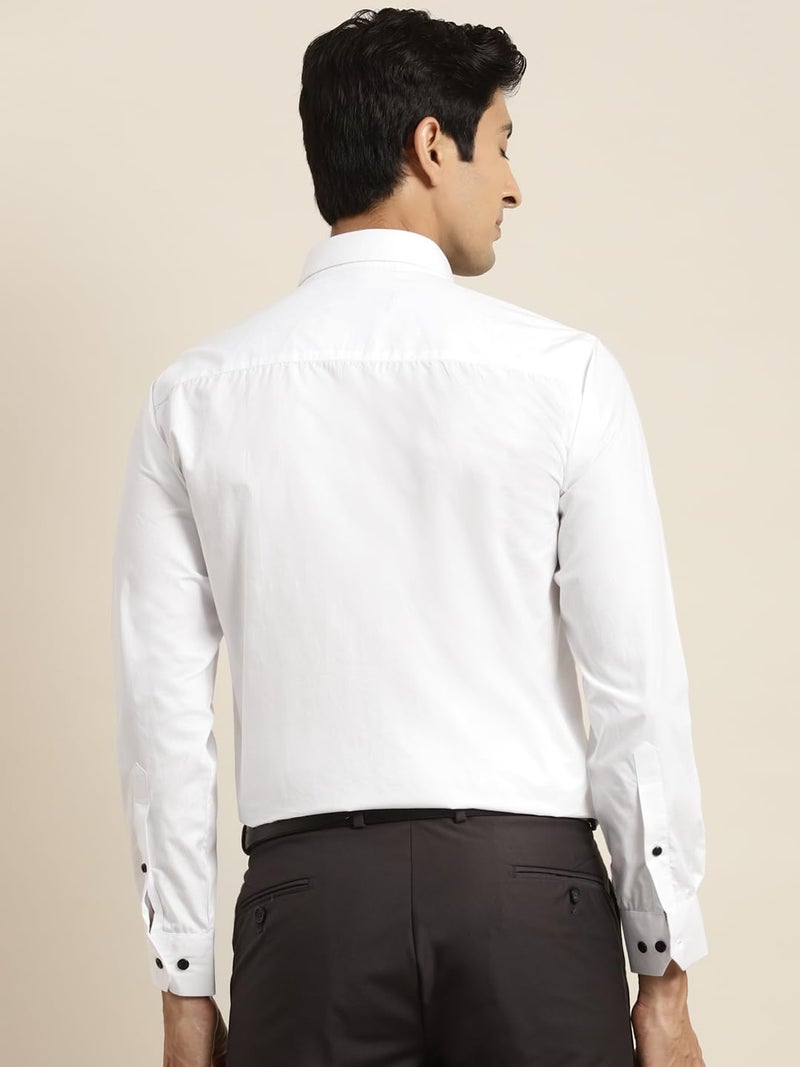 Hancock Store Hancock Men White Pure Cotton Slim Fit Formal Shirt(5444White40) - Image 4