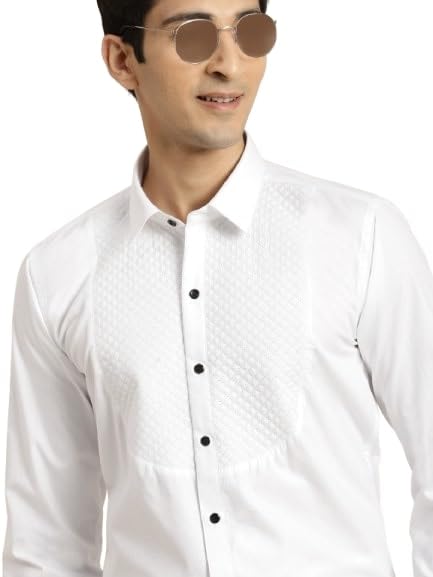 Hancock Store Hancock Men White Pure Cotton Slim Fit Formal Shirt(5444White40) - Image 1