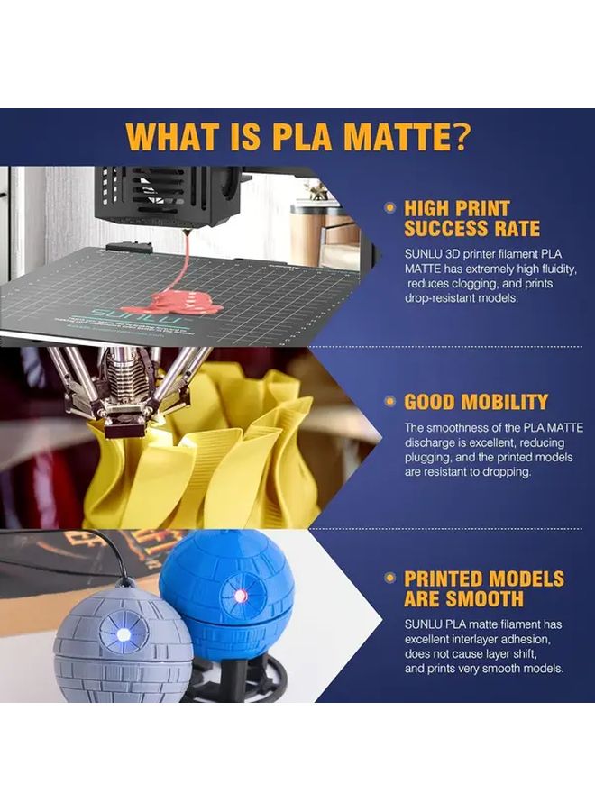 خيوط طابعة ثلاثية الأبعاد صنلو PLA أخضر مات 1.75 مم 1 كغم بكرة ناعمة النهاية 330 متراً - Image 4