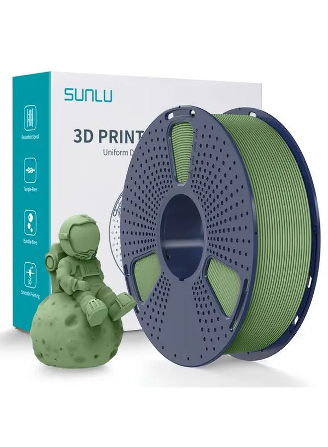 خيوط طابعة ثلاثية الأبعاد صنلو PLA أخضر مات 1.75 مم 1 كغم بكرة ناعمة النهاية 330 متراً - Image 2