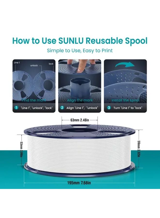 خيوط طابعة ثلاثية الأبعاد صنلو PLA أخضر مات 1.75 مم 1 كغم بكرة ناعمة النهاية 330 متراً - Image 3