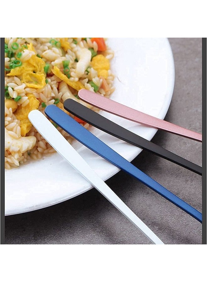Dhruv Mart Spoons,Stainless Steel Long-Handled Spoon,Gold Small Round Spoon,Household Tableware Set,Dessert Spoon,Suitable For Cafe Restaurant For Soup,Grain,Tea, Set Of 4 (Mix Colour Gold) - 20 Cm - Image 5
