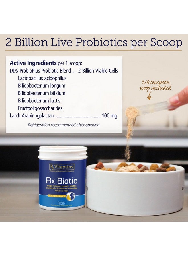 ركس فيتامينز فيتامينات Rx Biotic - مسحوق بروبيوتيك للكلاب والقطط - دعم هضم القطط وبروبيوتيك لصحة أمعاء الكلاب - بروبيوتيك للقطط المنزلية - بروبيوتيك للكلاب لصحة الجهاز الهضمي - 2.12 أونصة - Image 5
