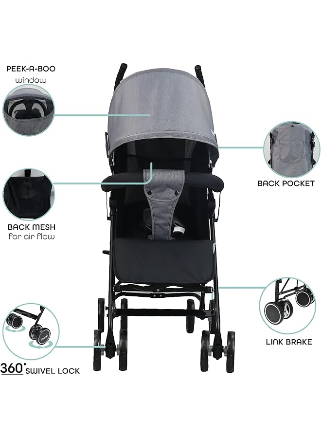 erorex Neo Plus Light Weight Travel Stroller Baby Kids Toddler From 0 Months+ Upto 18 Kg Umbrella Fold - Image 3
