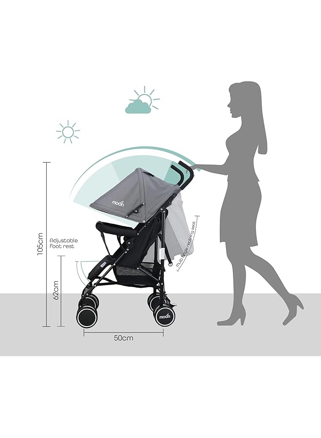 erorex Neo Plus Light Weight Travel Stroller Baby Kids Toddler From 0 Months+ Upto 18 Kg Umbrella Fold - Image 4