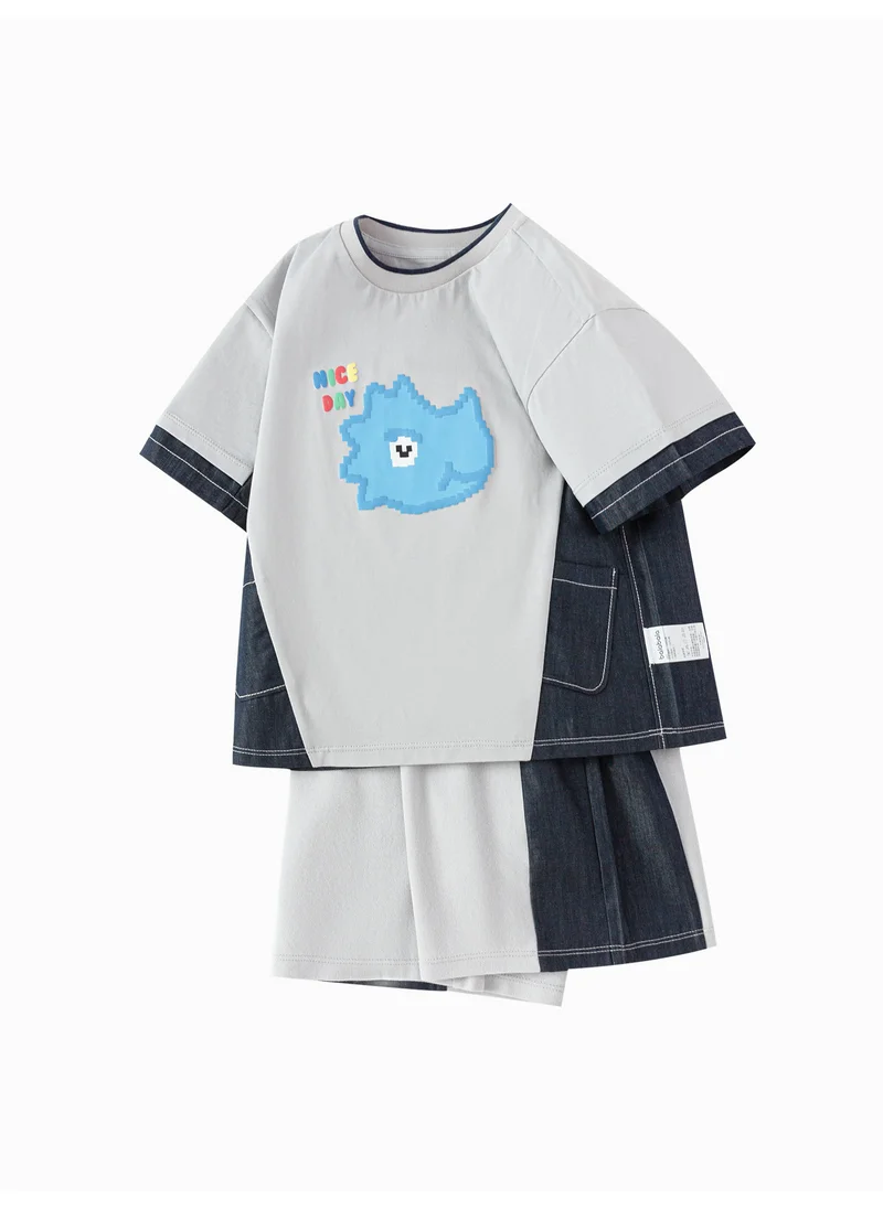 Balabala Toddler boy Knit short sleeve suit