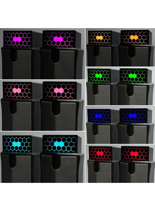 بوينت PT520 سماعة جيمنج ساوند-بار  - 6 واط (2 * 3W) 2.0 قناة ستيريو  – إضاءة متعددة – سلك USB للطاقة+ 3.5mm صوت- تصميم وضع متعدد  -للكمبيوتر و اللاب-توب و الهوم-ثياتير - Image 2