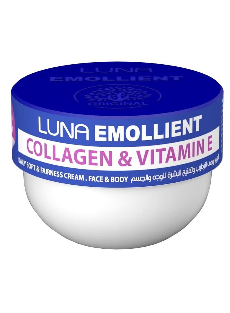 LUNA EMOLLIENT SOFT face & body CREAM Collagen & Vitamin E 160gm