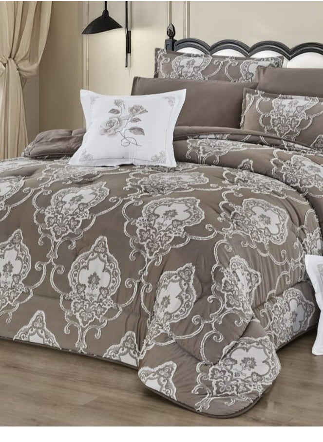 Moon - Summer bedspread, 4 pieces, one and a half, elegant design with lace line, suitable for bed size 120 x 200, quilt size 170 x 220 cm - Image 1
