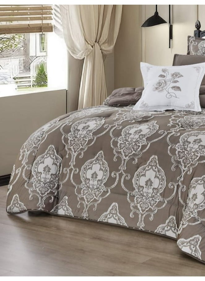 Moon - Summer bedspread, 4 pieces, one and a half, elegant design with lace line, suitable for bed size 120 x 200, quilt size 170 x 220 cm - Image 1