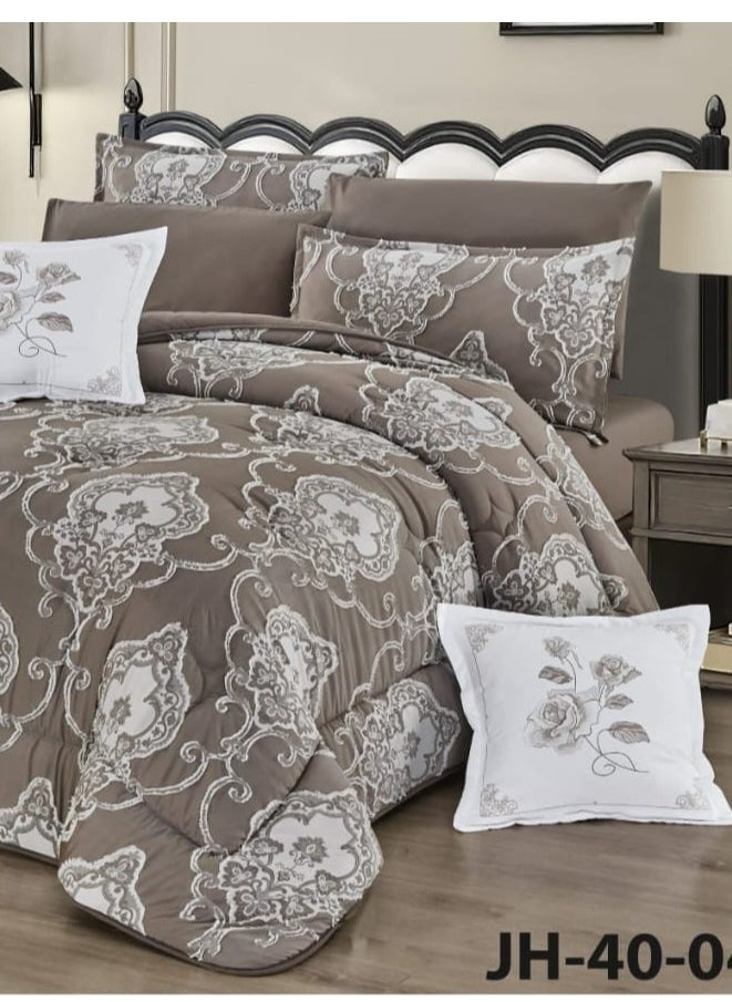 Moon - Summer bedspread, 4 pieces, one and a half, elegant design with lace line, suitable for bed size 120 x 200, quilt size 170 x 220 cm - Image 1