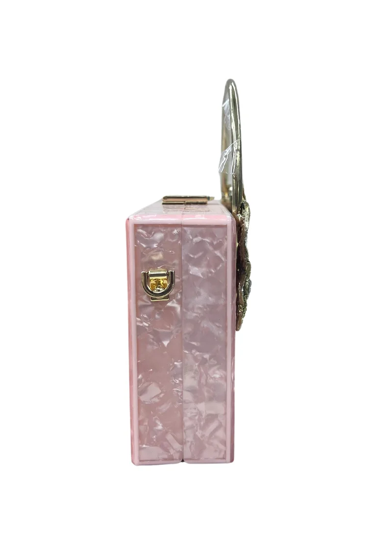 Harsha's Glam Clutches Square Crystal Resin Clutch