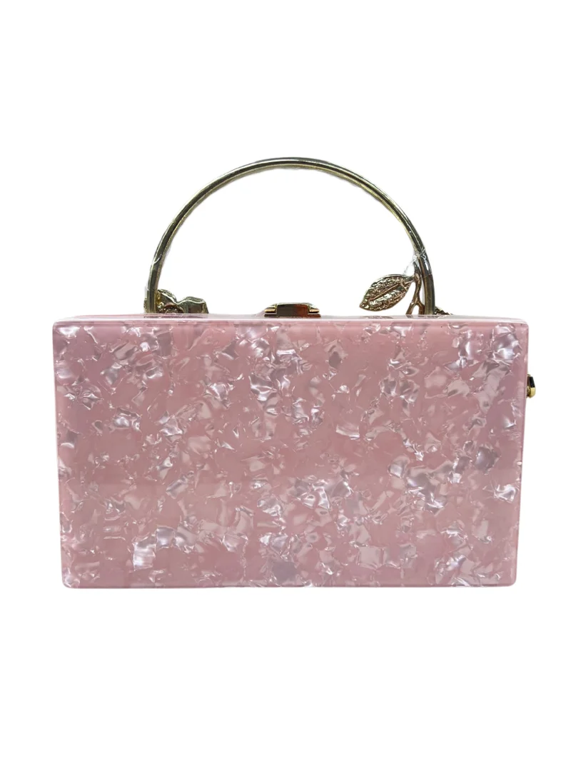 Harsha's Glam Clutches Square Crystal Resin Clutch