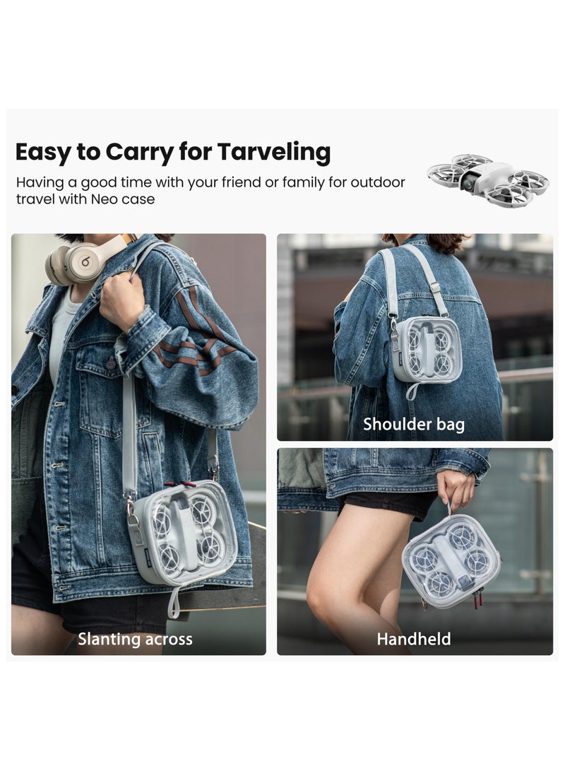 Neo Case, Portable Clear Bag for DJI Neo Drone, Compact Storage Case, Carrying Shoulder Case Portable Travel Protective Bag for DJI Neo Drone and Two-Way Charging Hub Accessories - Image 3