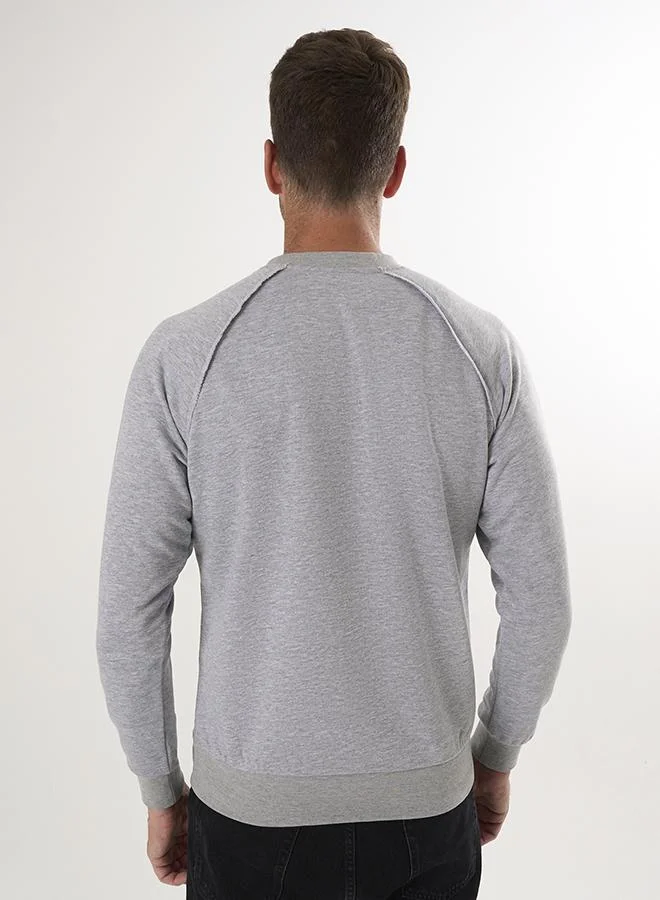 FELIX HARDY Grey Crew Neck Basic Sweatshirt for Men | Best Price UAE