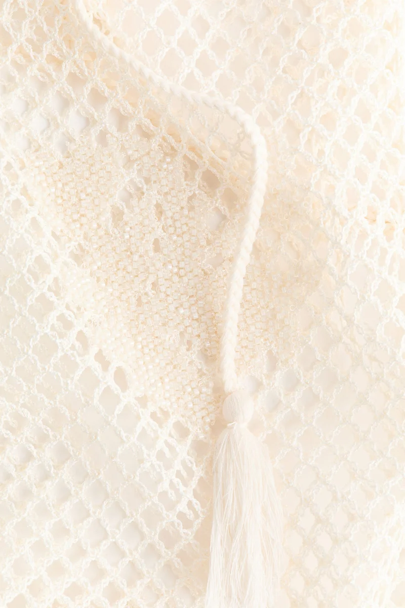 H&M Beaded crochet-look halterneck dress