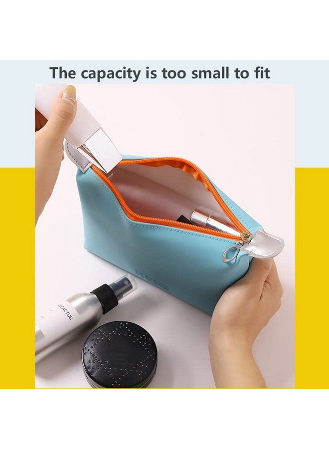 VEHTRI Dumpling Shape Zipper Closure Mini Cosmetic Bag,Pu-Leather Waterproof Women's Makeup Toiletry Organiser Handbag,Colorful Travel Cosmetics Case Small Makeup Brush Pouch (Baby Pink), 10 cm - Image 5