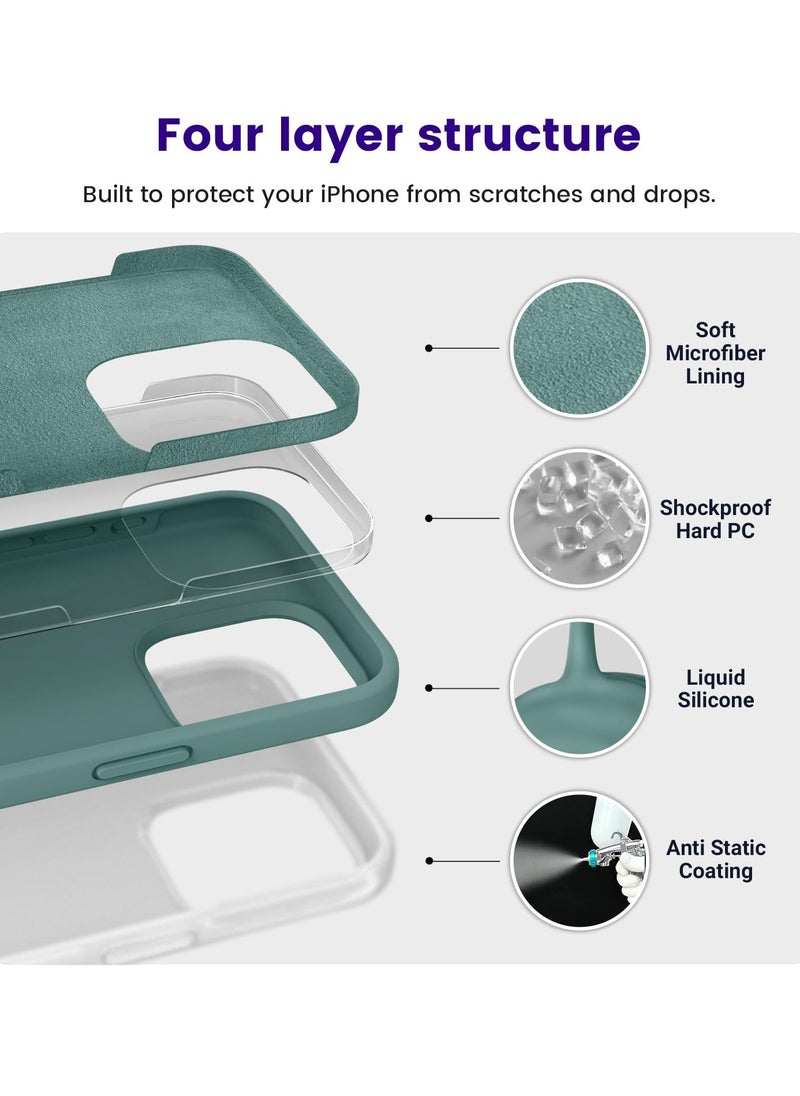 BORTONY - iPhone 15 Pro Max Case Liquid Silicone 3 Layers Full Covered Soft Gel Rubber iPhone 15 Pro Max Cover Slim Phone Case with Anti-Scratch Microfiber Lining for Apple iPhone 15 Pro Max 6.7 Inch - Image 1