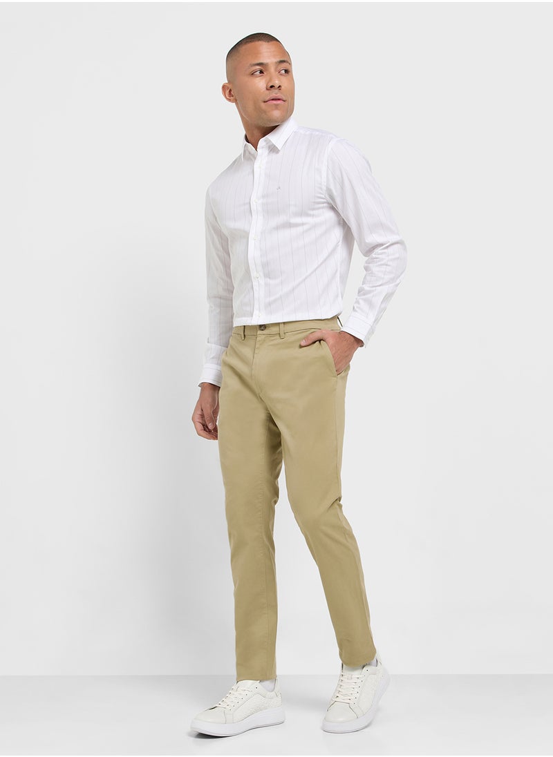 CALVIN KLEIN Modern Slim Twill Chino Trousers  - Image 2