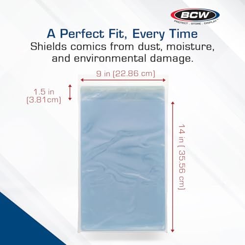 BCW أكياس كوميك بوك مصنفة قابلة لإعادة الإغلاق من BCW - عبوة من 100 | أكمام بولي بروبيلين شفافة تمامًا لألواح CGC و CBCS | خالية من الحمض، جودة أرشيفية، واقيات كوميك بوك قابلة لإعادة الإغلاق - 9x14 - Image 3