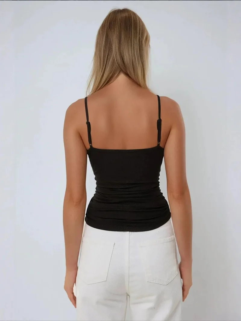 Hiccup Black Lace Detail V-Neck Top for Women | Best Price UAE