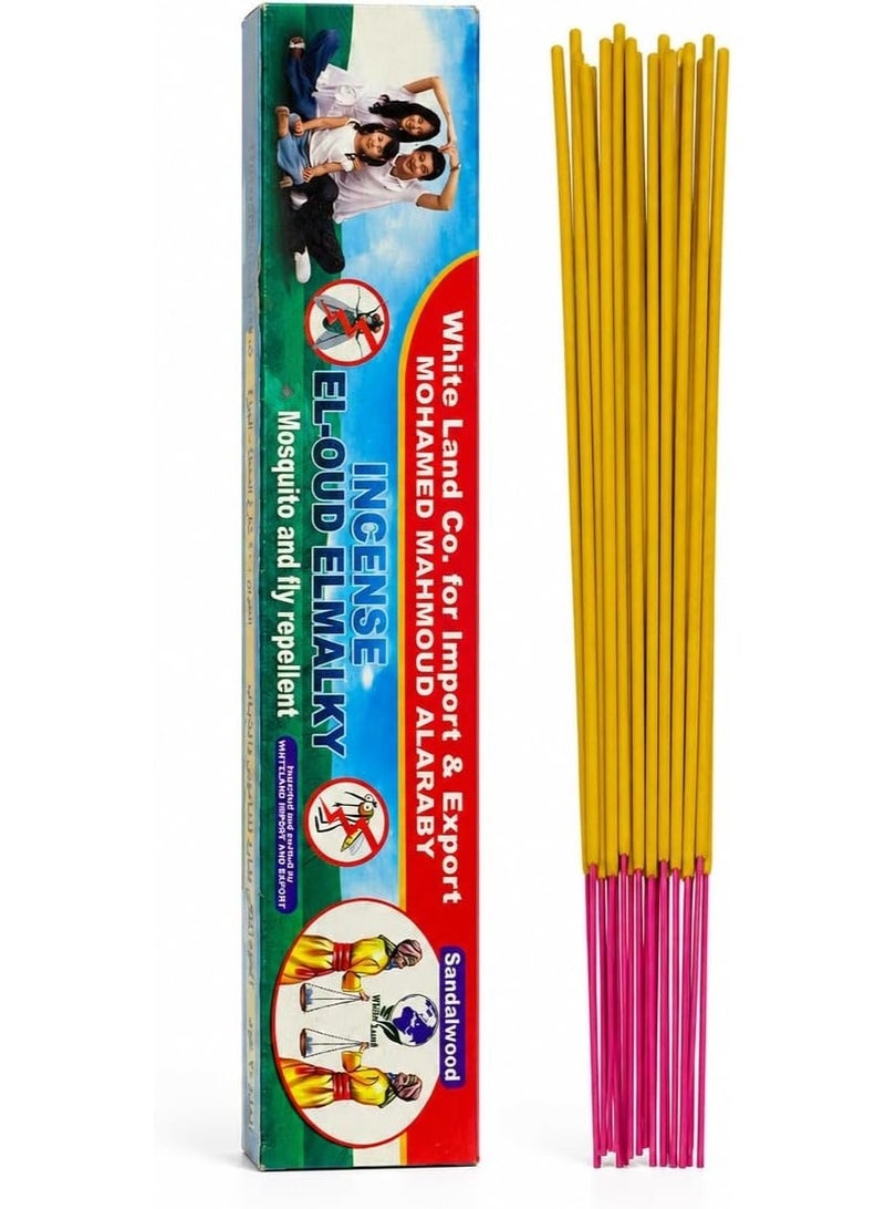 EL-OUD-ELMALKY Sandalwood Mosquito and Fly Repellent Incense Sticks, 30 Count, for Indoor & Outdoor Use - Image 1