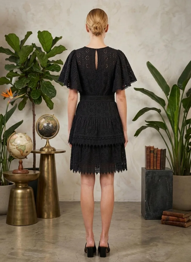 Alaya Women  With Belt Cotton Midi Dress -AL3753