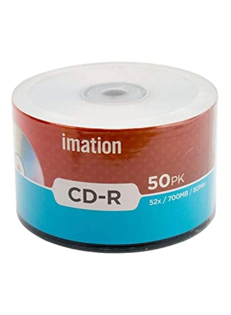 Imation 50 Pack CD-R 52X 700MB/80Min Branded Logo Blank Media Recordable Data Disc - Image 1