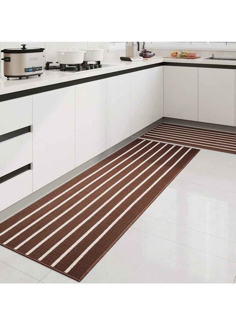 TYCOM Kitchen Rugs Kitchen Mat Non Slip Fluffy Soft Plush Microfiber Shower Carpet Rug Machine Washable Quick Dry Kitchen Mats 120cm Brown.  - Image 1