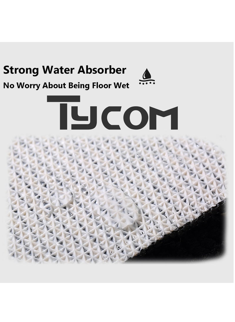 TYCOM Kitchen Rugs Kitchen Mat Non Slip Fluffy Soft Plush Microfiber Shower Carpet Rug Machine Washable Quick Dry Kitchen Mats 120cm Brown.  - Image 4