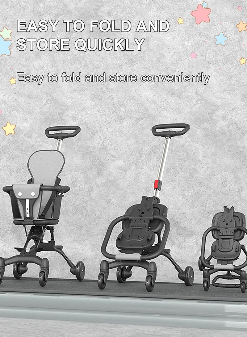 MaBaby Baby Stroller, Two-Way Lightweight Strollers, Easy Fold Push Chair With Four Wheels - Image 3