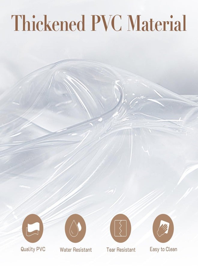 Missnine Clear Bag for Stadium Events Thick PVC Clear Tote Bag for Women with Side Mesh Pockets for Sports Concert Lunch Work Brown - Image 3