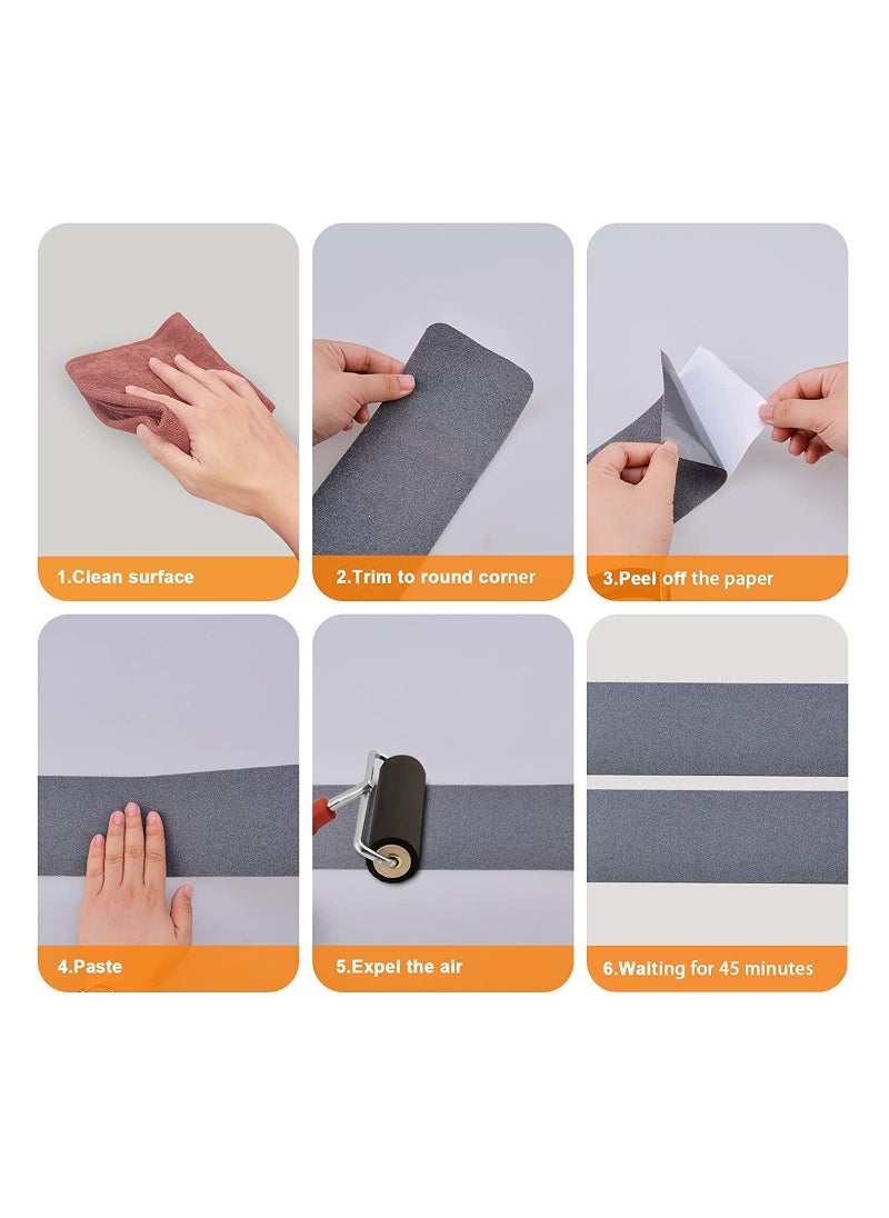 Excefore Anti-Slip Grip Tape, Stair Step Anti-Slip Safety Tape, Anti-Slip Sticker High Grip Black for Step Indoor/Outdoor Traction Anti-Slip Safety Waterproof Tape (1 Roll, 2 inch x 16.4 feet)  - Image 4