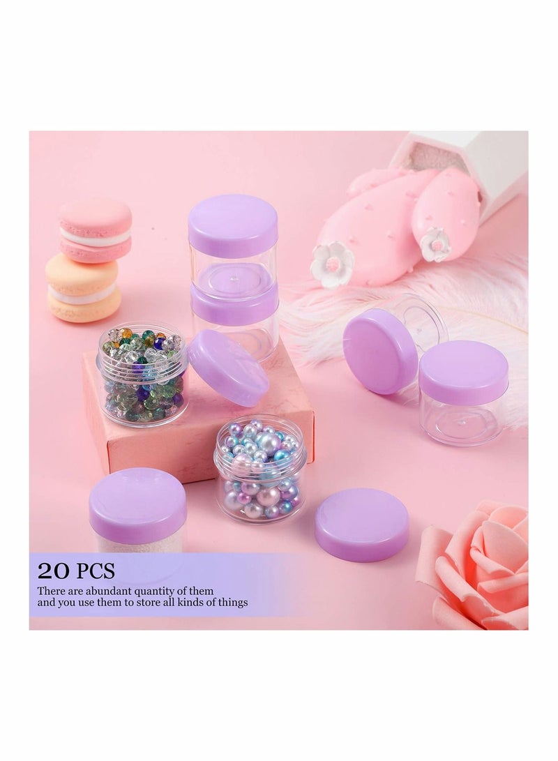 Excefore 20 Pack Plastic Cosmetic Containers Set with Lid, 20 ml Clear Jars for Beauty Products DIY - Image 3