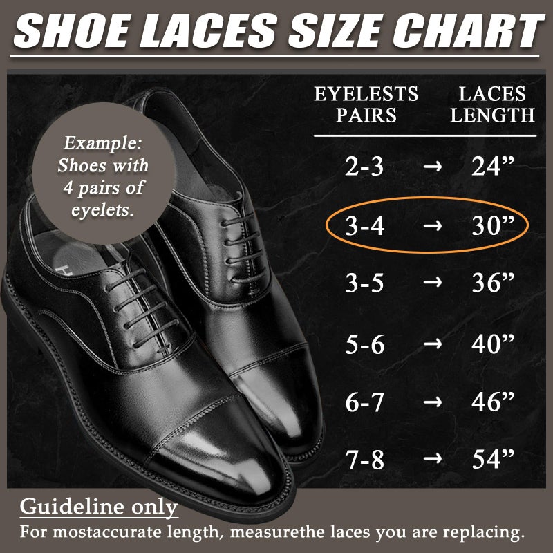 YOLCAR 2 Pairs Waxed Round Shoe Laces, 80cm/31.5" Formal Business Oxford Shoelaces for Men or Women's Dress Shoes, 2.5mm, Black - Image 4