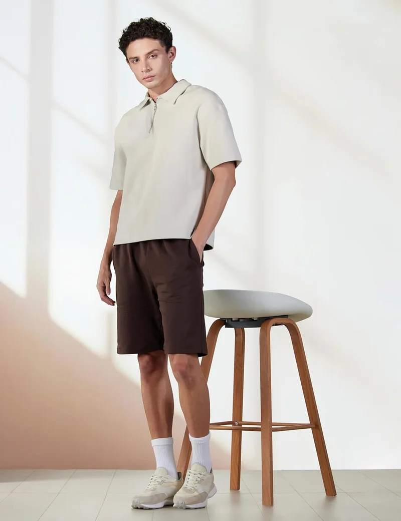 نوبيرو Zip Pocket Regular Fit Shorts for Men