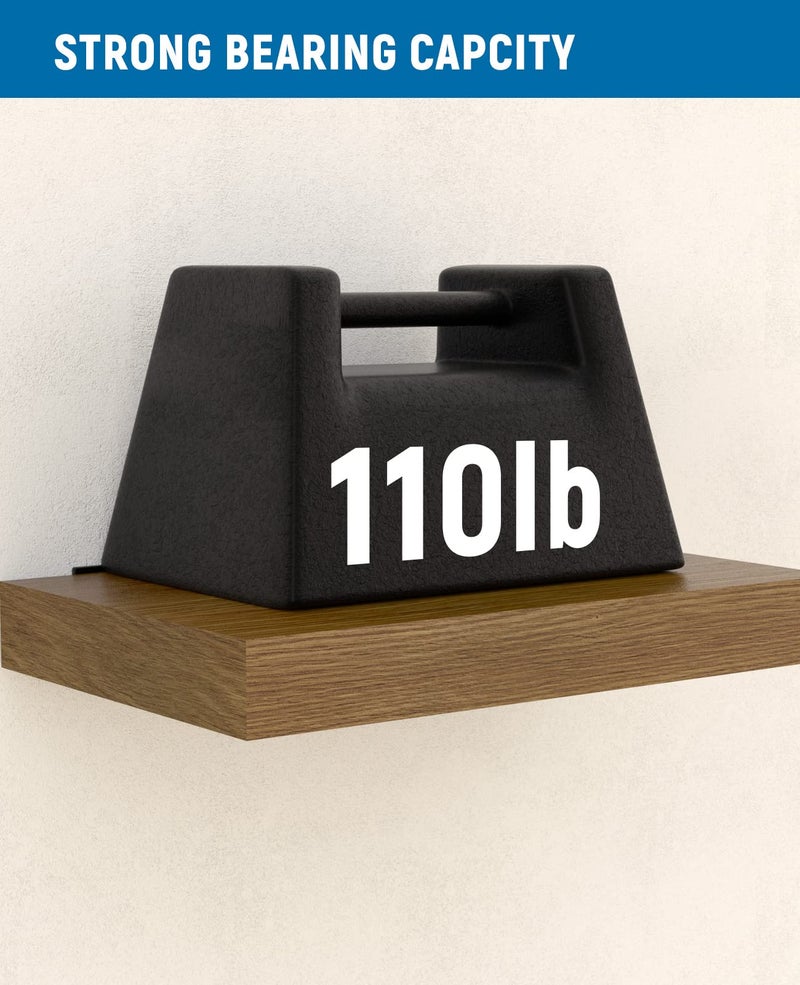 Leopo Black 8 Pack-8 Inch Floating Shelf Bracket, Hidden Brackets For Floating Wood Shelves - Image 5