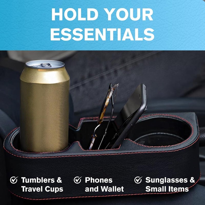 Multifunctional Car Cup Holder Organizer with PU Leather Cover - Image 5