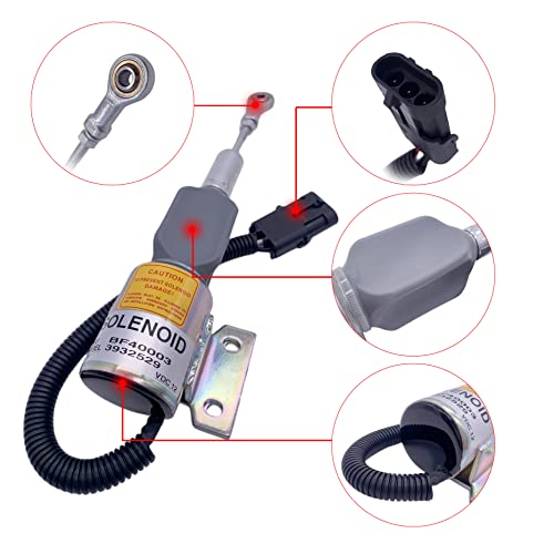 Earlyred 3932529 Fuel Shut Off Solenoid 3932929 SA-4756-12 SA-4891-12 3930658 3935431 SA475612 J932529 Compatible with Cummins Diesel Engine 6BT 4BT 5.9L 12V Solenoid - Image 3