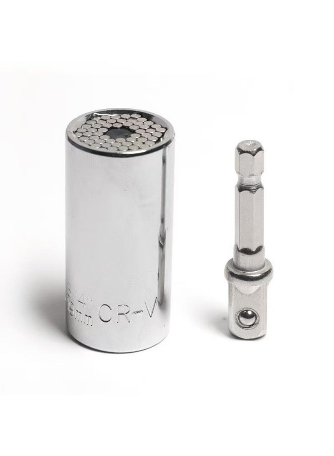 Electric Universal Socket Wrench Multi Function Magic Socket Head Drill Screw Socket with Connecting Rod Set - Image 2