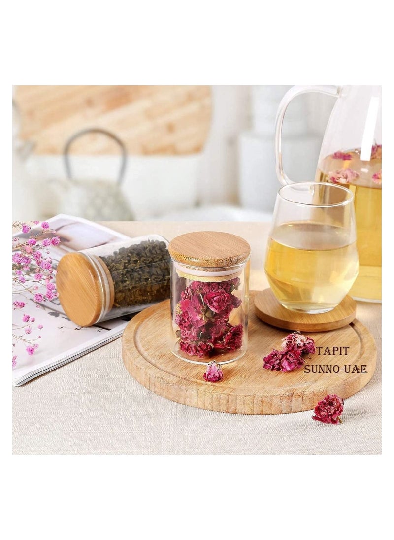 GGEROU - Glass Food Storage Containers Set,Spice Jar Set,10 Piece Glass Jar with Bamboo Airtight Lids and Labels 150ml - Image 1