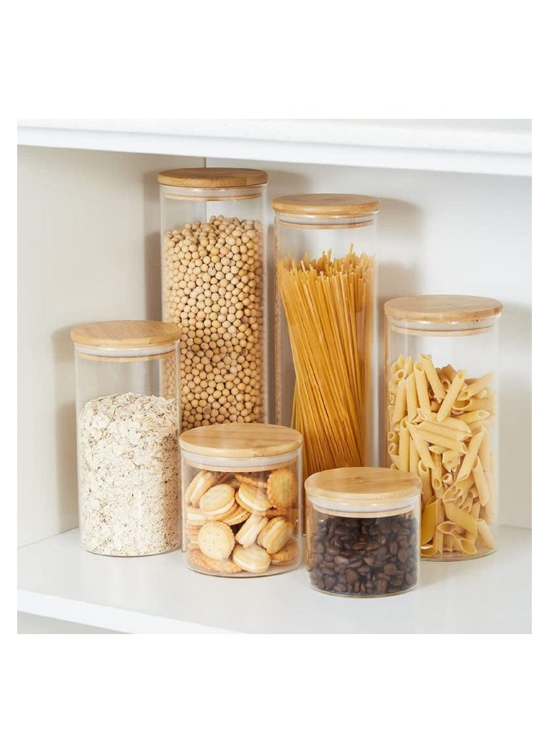 GGEROU - Glass Food Storage Containers Set,Spice Jar Set,10 Piece Glass Jar with Bamboo Airtight Lids and Labels 150ml - Image 1