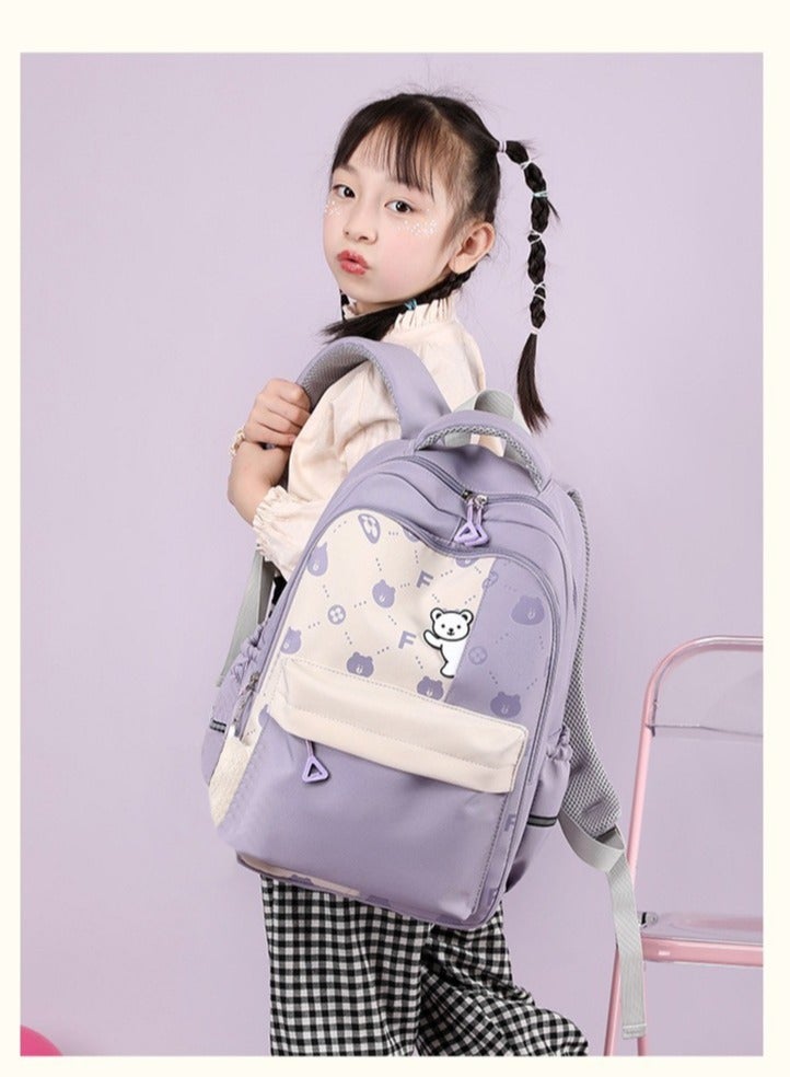 DUNISO Girl's School Backpack Waterproof Book Bag with Compartments for Teen Girl Kid Students Elementary School Kids' School Bag With Large Capacity and Reflective strip - Image 3