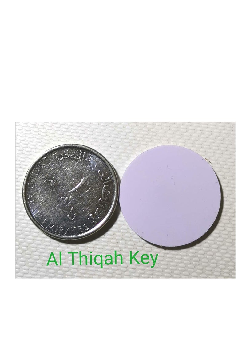 althiqahkey - RFID Smart Changeable Card IC Coin Card Key FOB with Block 0 Writable 13.56Mhz Mifare M1 1K S50  Works on UID Series Entry Access Proximity Card with Round Sticker 10 Pieces - Image 1