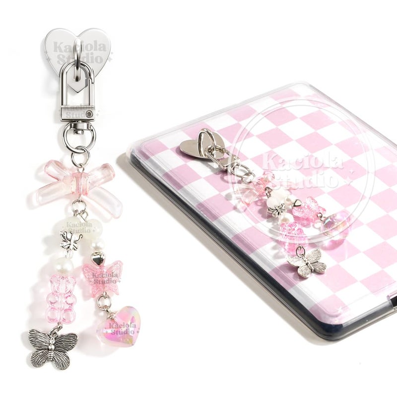 Kaciola Charm Chains for Kindle, Butterfly Bear Pendant Cute E-reader Phone Charm Bracelets Accessories Gift for Reader Booklovers Women Men, Charms Compatible for Kindle/E-Reader/Phone (C07) - Image 1