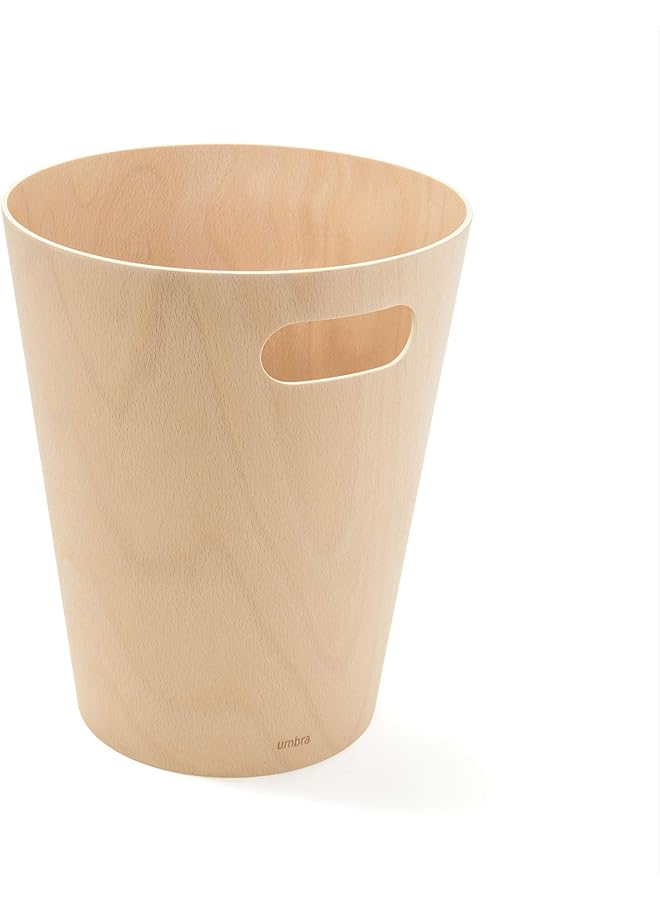 UMBRA سلة مهملات خشبية حديثة سعة 2 جالون من وودرو أو سلة إعادة تدوير للمنزل أو المكتب 9 × 11 × 9 082780390 طبيعي - Image 1