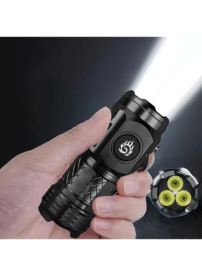 Silvery Super Bright Rechargeable Mini Flashlight Portable Strong Light - Image 2